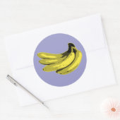 Sticker Rond Graphisme Banane Jaune Pop Art (Enveloppe)