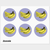 Sticker Rond Graphisme Banane Jaune Pop Art (Feuille)
