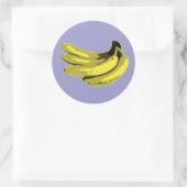 Sticker Rond Graphisme Banane Jaune Pop Art (Sac)