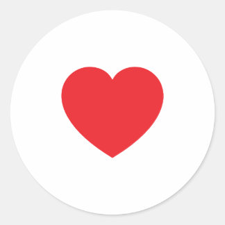 Sticker Rond Graphisme Cœur Rouge Blanc Moderne Simple