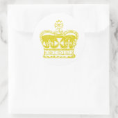 Sticker Rond Graphisme Couronne Royale (Sac)