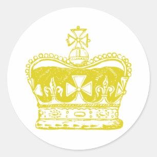 Sticker Rond Graphisme Couronne Royale