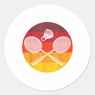 Sticker Rond Graphisme de badminton Joueur de badminton Navette