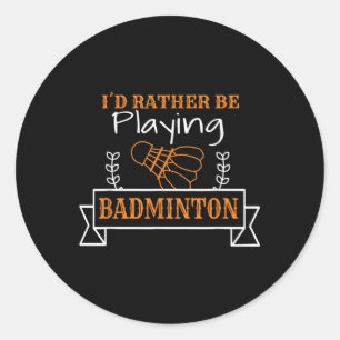 Sticker Rond Graphisme de balle de badminton pour un joueur de 