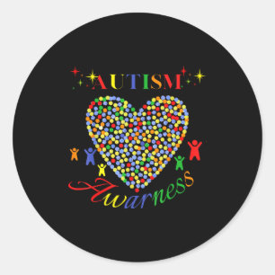 Sticker Rond Graphisme de cœur coloré pour la sensibilisation à