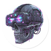 Graphisme de crâne de jeu VR Neon Cyberpunk