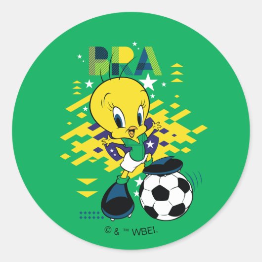 Sticker Rond Graphisme de l'équipe de football du Brésil TWEETY (Devant)
