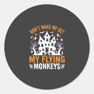 Sticker Rond Graphisme de maison hantée de singes volants Hallo