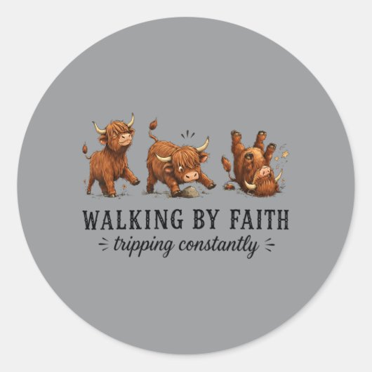 Sticker Rond Graphisme de marche (Devant)