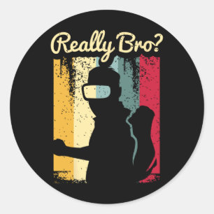 Sticker Rond Graphisme de réalité virtuelle d'art en détresse r