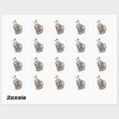 Sticker Rond graphisme de root beer de style rétro (Feuille)