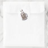 Sticker Rond graphisme de root beer de style rétro (Sac)