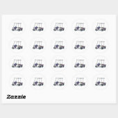 Sticker Rond graphisme de voiturette de golf (Feuille)