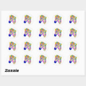 Sticker Rond Graphisme de zèbre avec éclaboussures de peinture (Feuille)