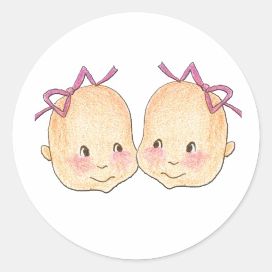 Sticker Rond Graphisme des jumeaux filles (Devant)