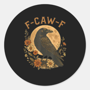 Sticker Rond Graphisme d'humour adulte oiseau gothique drôle co