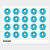 Sticker Rond Graphisme Sauver les PENGUINS - Faune - Bleu (Feuille)