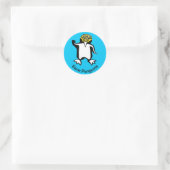 Sticker Rond Graphisme Sauver les PENGUINS - Faune - Bleu (Sac)