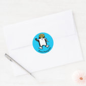 Sticker Rond Graphisme Sauver les PENGUINS - Faune - Bleu (Enveloppe)