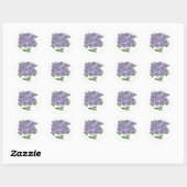 Sticker Rond Grappe de violettes (Feuille)
