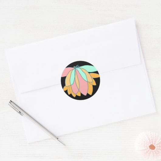 Sticker Rond Grappes de feuilles (Enveloppe)