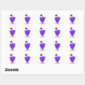 Sticker Rond Grappes mignonnes (Feuille)