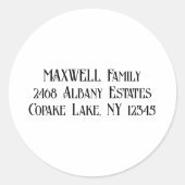 Sticker Rond Gras Black Elegant Typographie Nom (Devant)
