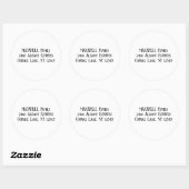Sticker Rond Gras Black Elegant Typographie Nom (Feuille)