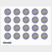 Sticker Rond Gras Blueberry sur Sunshine Typographie Mariage (Feuille)
