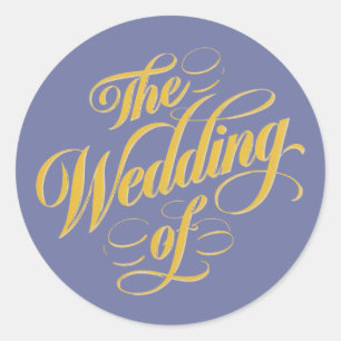 Sticker Rond Gras Blueberry sur Sunshine Typographie Mariage