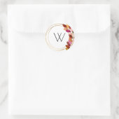 Sticker Rond Gras Feuille aquarelle monogramme (Sac)