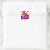 Sticker Rond Gras Graffiti Splash Design (Sac)