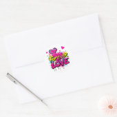 Sticker Rond Gras Graffiti Splash Design (Enveloppe)