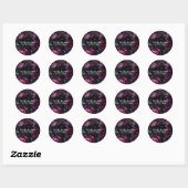 Sticker Rond Gras Moody Flowers Black Enchanted Floral Mariage (Feuille)