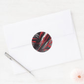 Sticker Rond Gras Rouge Et Gris Dynamique (Enveloppe)
