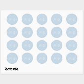 Sticker Rond Gras Script Poudre Bleu Mariage élégant (Feuille)