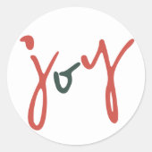 Sticker Rond Gras simple Joie Rouge Vert (Devant)