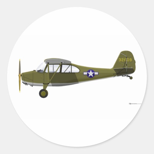 Sticker Rond Grasshopper Aeronca L-16 (Devant)