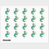 Sticker Rond Grasshopper affamé (Feuille)