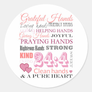 Sticker Rond Grateful hands