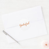 Sticker Rond Grateful orange épice script moderne thansgiving (Enveloppe)