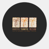 Sticker Rond Grateful Thankful Blessed Religious Christian (Devant)