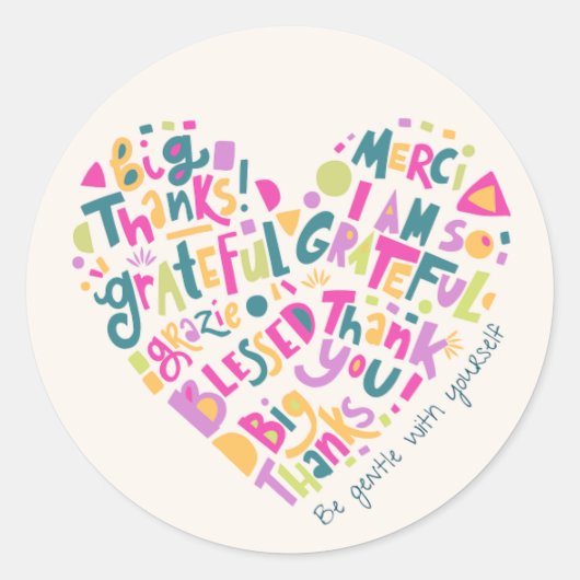 Sticker Rond Gratitude (Devant)