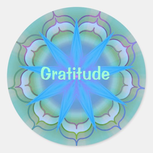 Sticker Rond Gratitude (Autocollant de vertu) (Devant)
