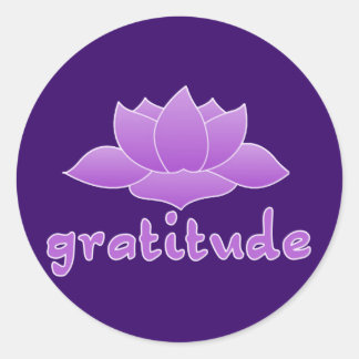 Sticker Rond Gratitude avec Lotus violet
