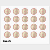 Sticker Rond Grats d'or Graduate Parties scintillant rose (Feuille)