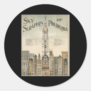 Sticker Rond Gratte-ciel de Philadelphie