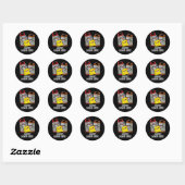 Sticker Rond Gratte va Grate Funny Cheese Pun Dark BG (Feuille)