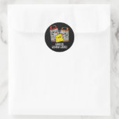 Sticker Rond Gratte va Grate Funny Cheese Pun Dark BG (Sac)