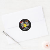 Sticker Rond Gratte va Grate Funny Cheese Pun Dark BG (Enveloppe)